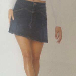 Celebrity Pink Pleated Denim Skirt